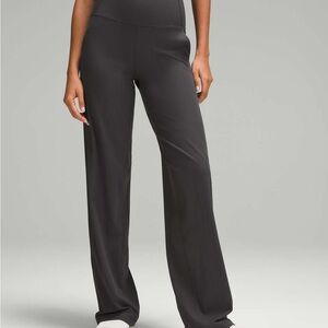 Lululemon Ribbed High Rise Wide Leg Pants Charcoal estimated size 14